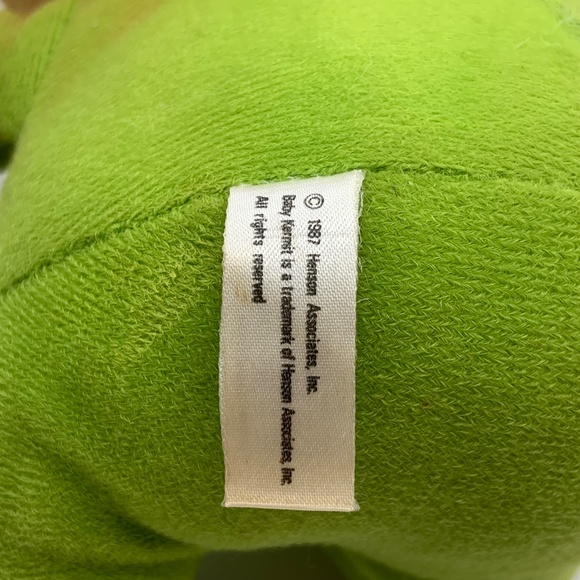 Vintage Jim Henson Baby Kermit the Frog 8" Muppet Plush Doll 1987 - Picture 14 of 16